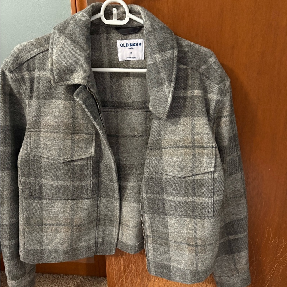 Old Navy Charcoal Checkered Jacket